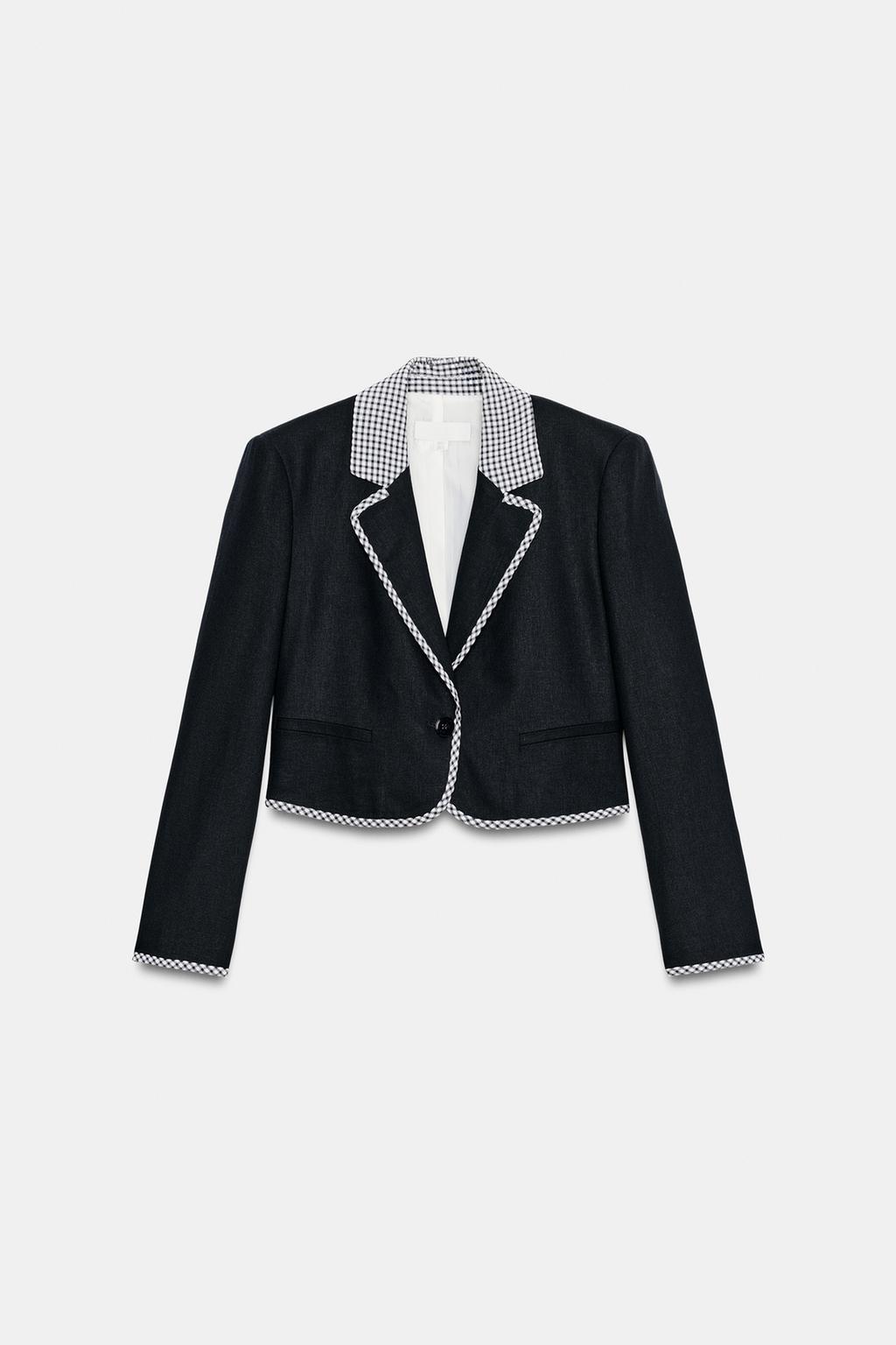 УКОРОЧЕННЫЙ БЛЕЙЗЕР В КЛЕТКУ ВИШИ