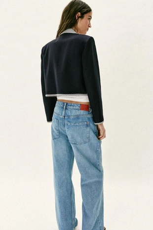 Укороченный блейзер в клетку виши- Заказать в России