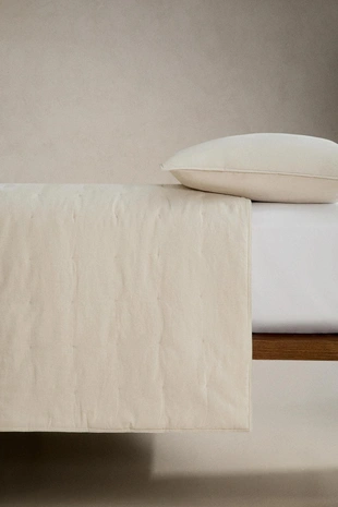 Одеяло из льна и хлопка с квилтованным узором- Заказать в России