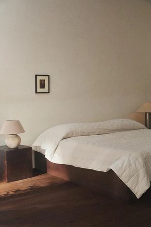 Одеяло из льна и хлопка с квилтованным узором- Заказать в России