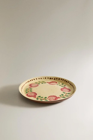 Десертная тарелка гранатовый гранат на цветной глине- Заказать в России