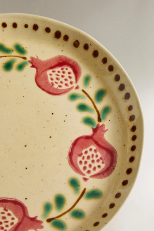 Десертная тарелка гранатовый гранат на цветной глине- Заказать в России