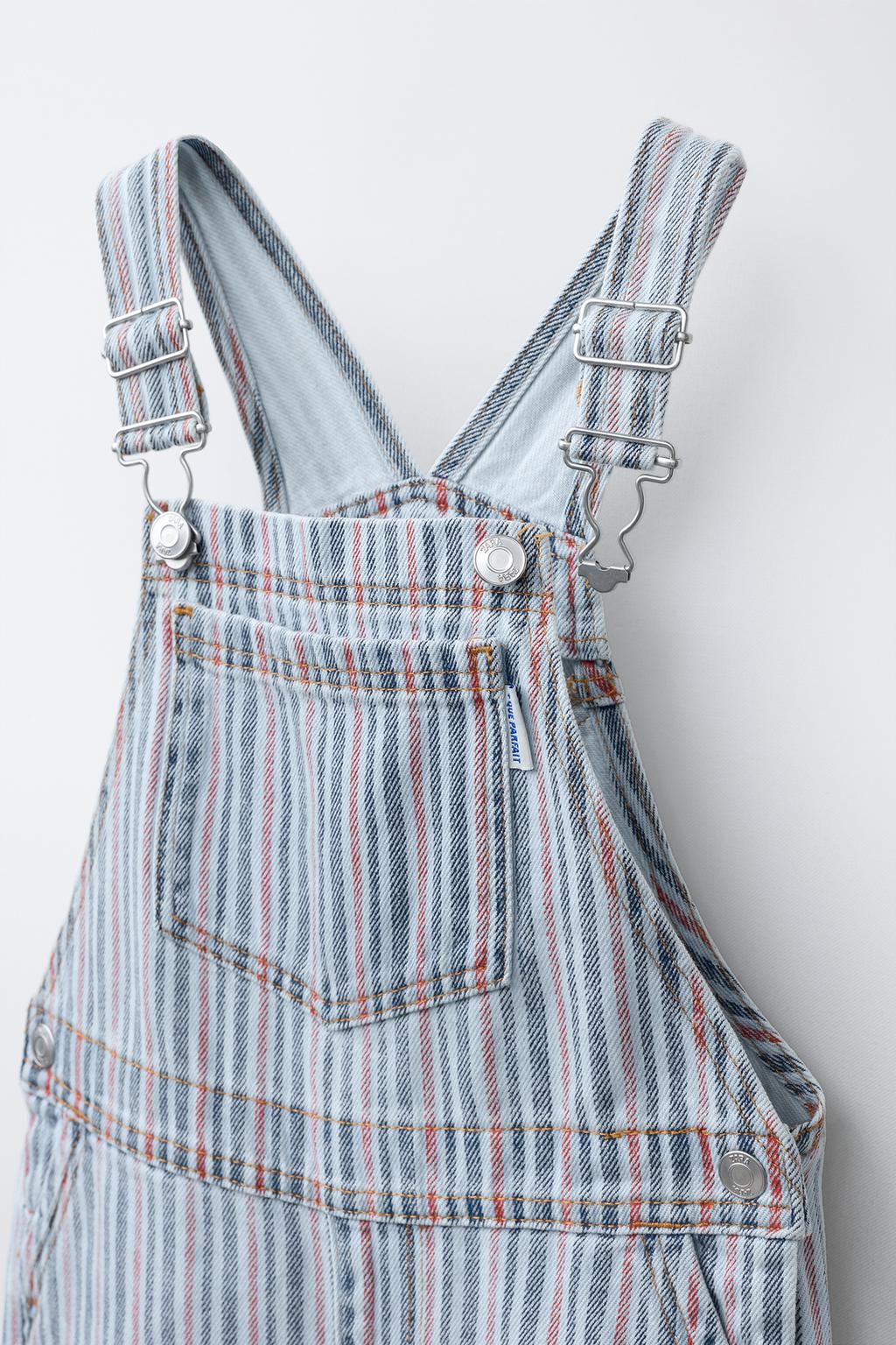 КОРОТКИЙ ДЖИНСОВЫЙ КОМБИНЕЗОН В ПОЛОСКУ