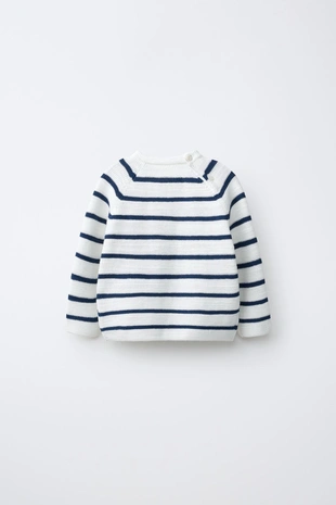 Свитер в полоску с вышивкой краба- Заказать в России