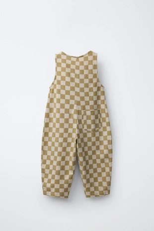 Длинный комбинезон в шахматную клетку- Заказать в России