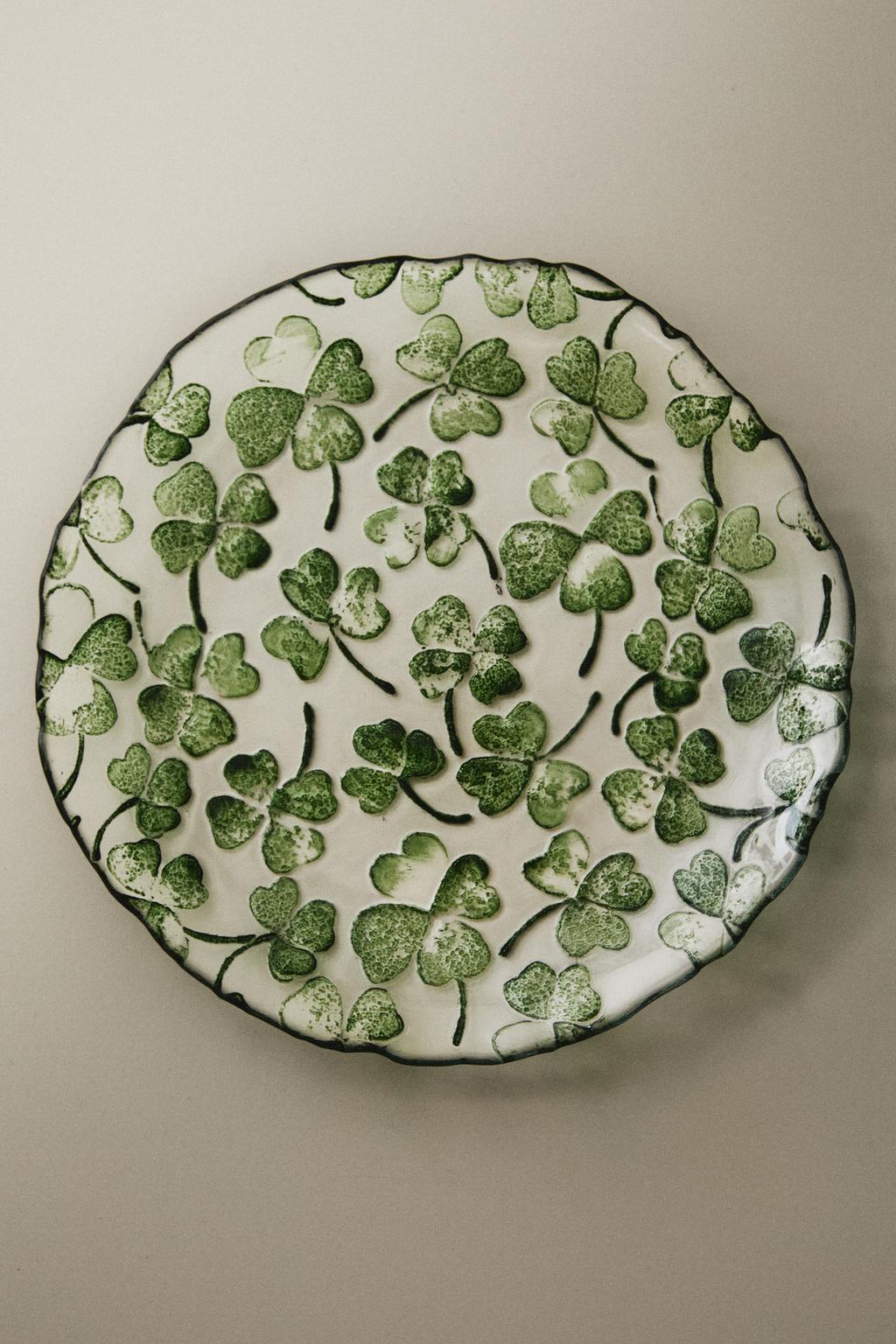 Стеклянная десертная тарелка clover