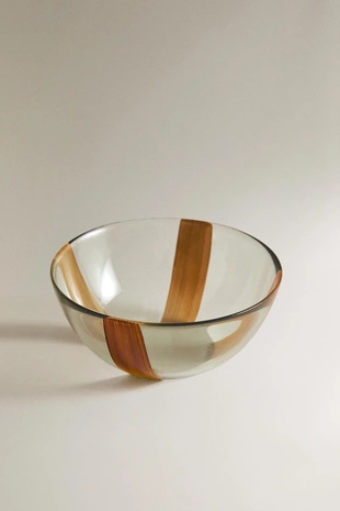 Стеклянная чаша в полоску- Заказать в России