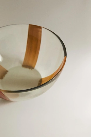 Стеклянная чаша в полоску- Заказать в России