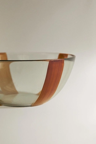 Стеклянная чаша в полоску- Заказать в России