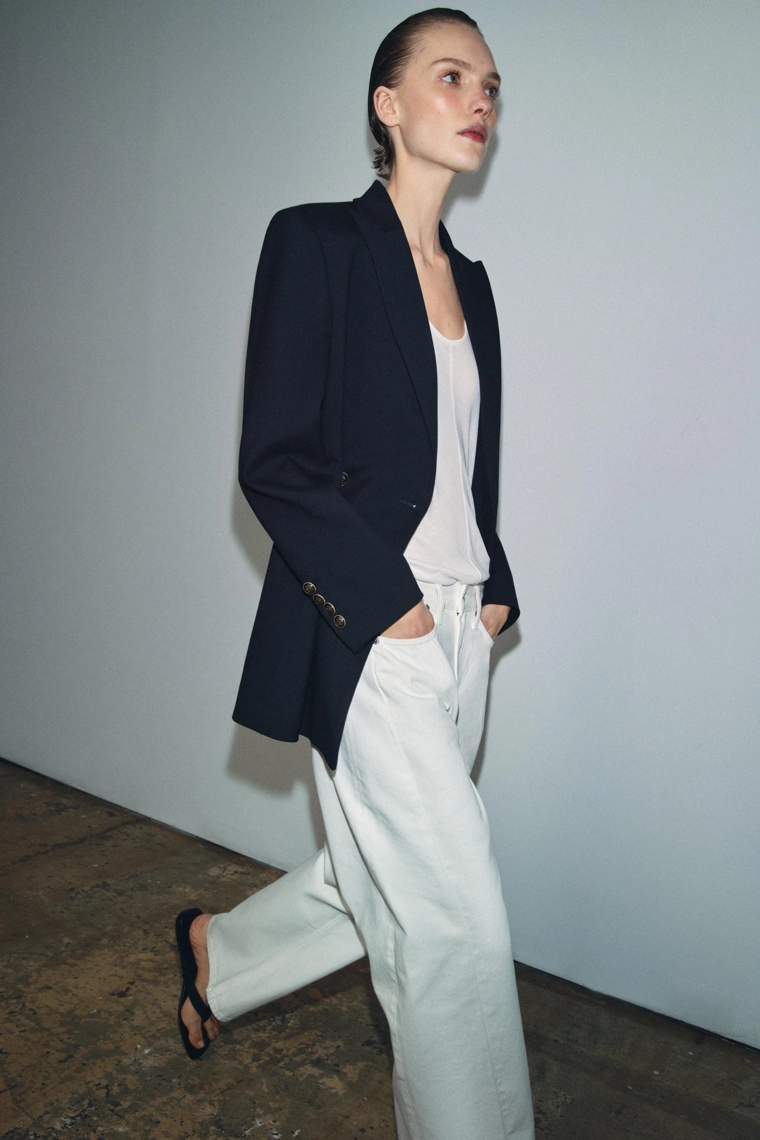 Джинсы средней посадки Zara «ZW» с укороченным свободным кроем на щиколотку