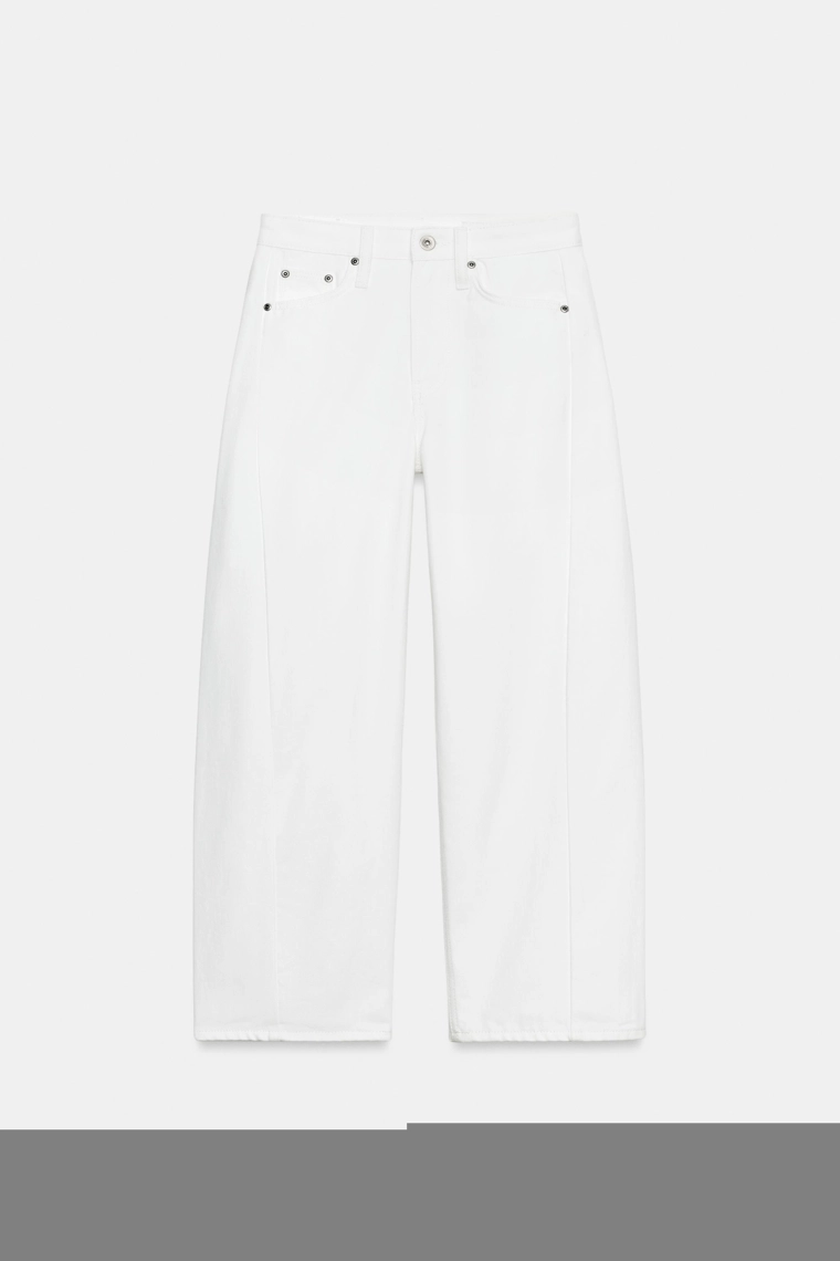 Джинсы средней посадки Zara «ZW» с укороченным свободным кроем на щиколотку