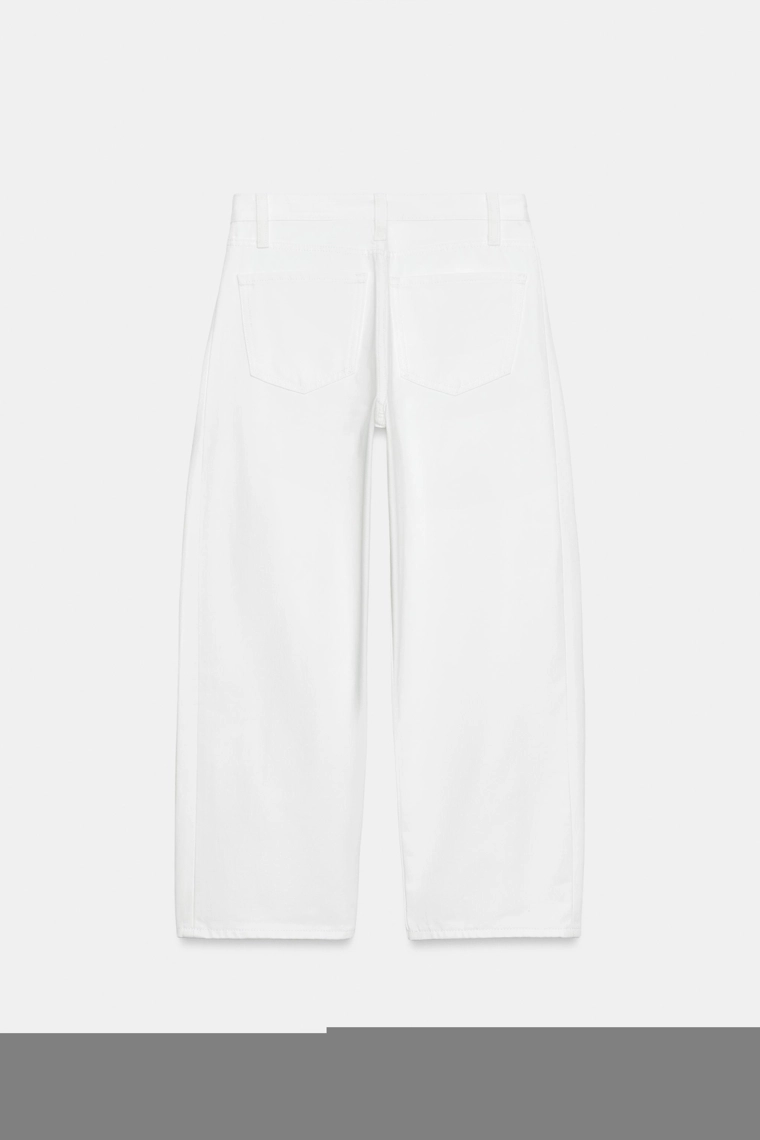 Джинсы средней посадки Zara «ZW» с укороченным свободным кроем на щиколотку