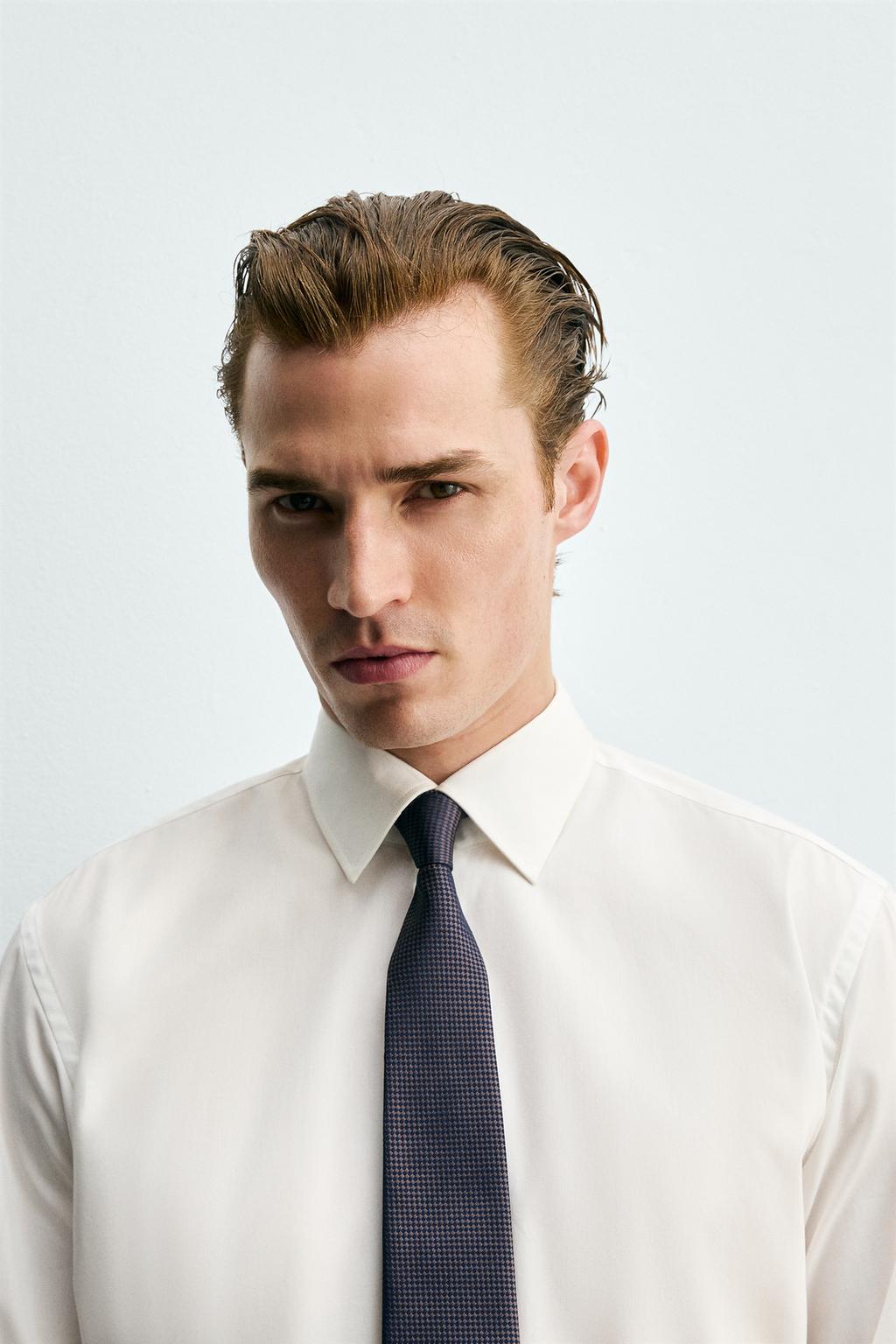 ГАЛСТУК ЖАККАРДОВЫЙ ИЗ 100% ШЕЛКА В КЛЕТКУ