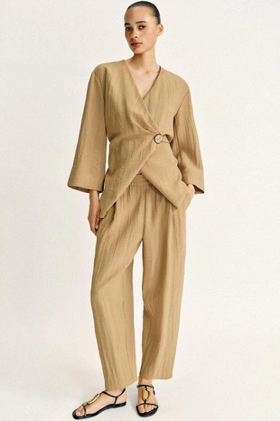 Комплект струящихся брюк с эластичным поясом- Заказать в России