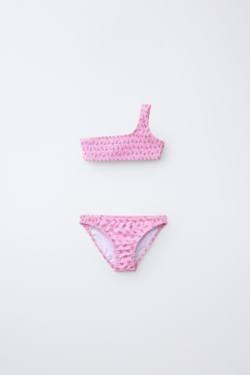 6-14 ЛЕТ/ БИКИНИ С ЦВЕТОЧНЫМ ПРИНТОМ И ТЕКСТУРОЙ «СОТЫ»