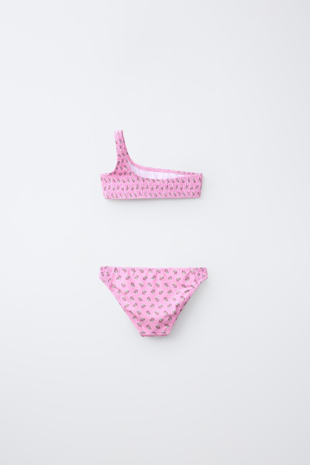 6-14 ЛЕТ/ БИКИНИ С ЦВЕТОЧНЫМ ПРИНТОМ И ТЕКСТУРОЙ «СОТЫ»