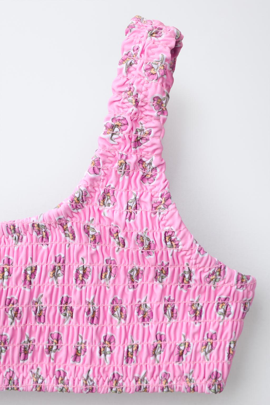 6-14 ЛЕТ/ БИКИНИ С ЦВЕТОЧНЫМ ПРИНТОМ И ТЕКСТУРОЙ «СОТЫ»