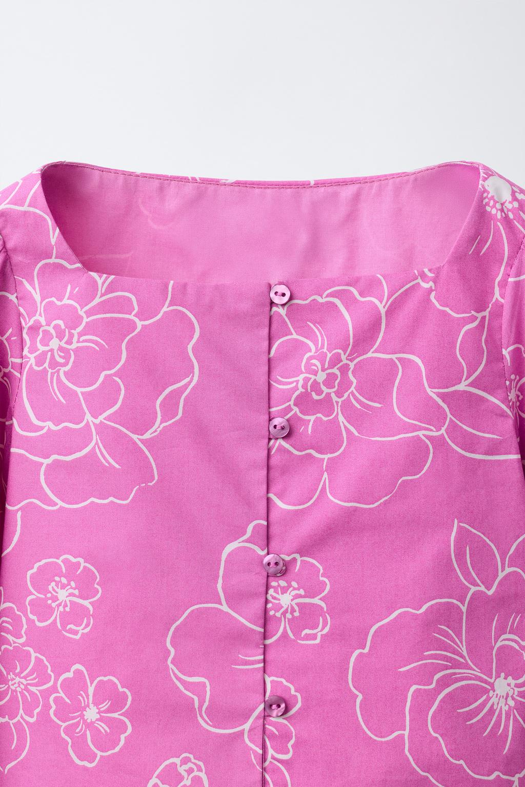 РУБАШКА С ЦВЕТОЧНЫМ ПРИНТОМ