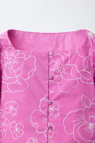 Рубашка с цветочным принтом- Заказать в России