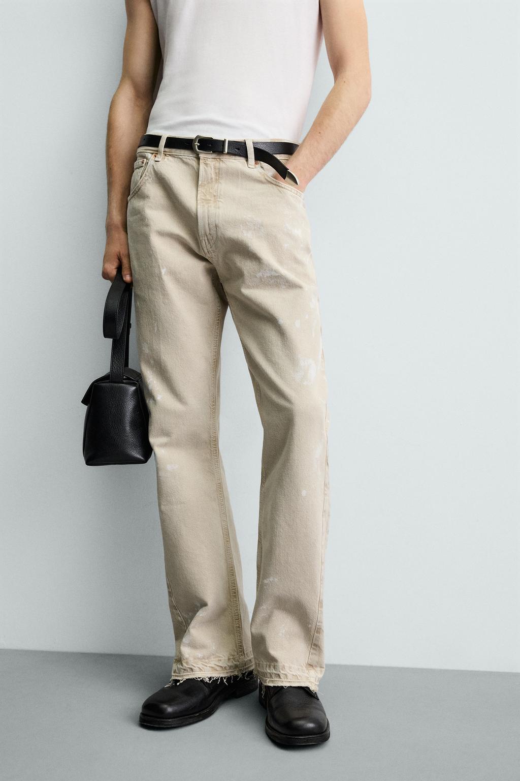 ДЖИНСЫ FLARE FIT С ЭФФЕКТОМ БРЫЗГ