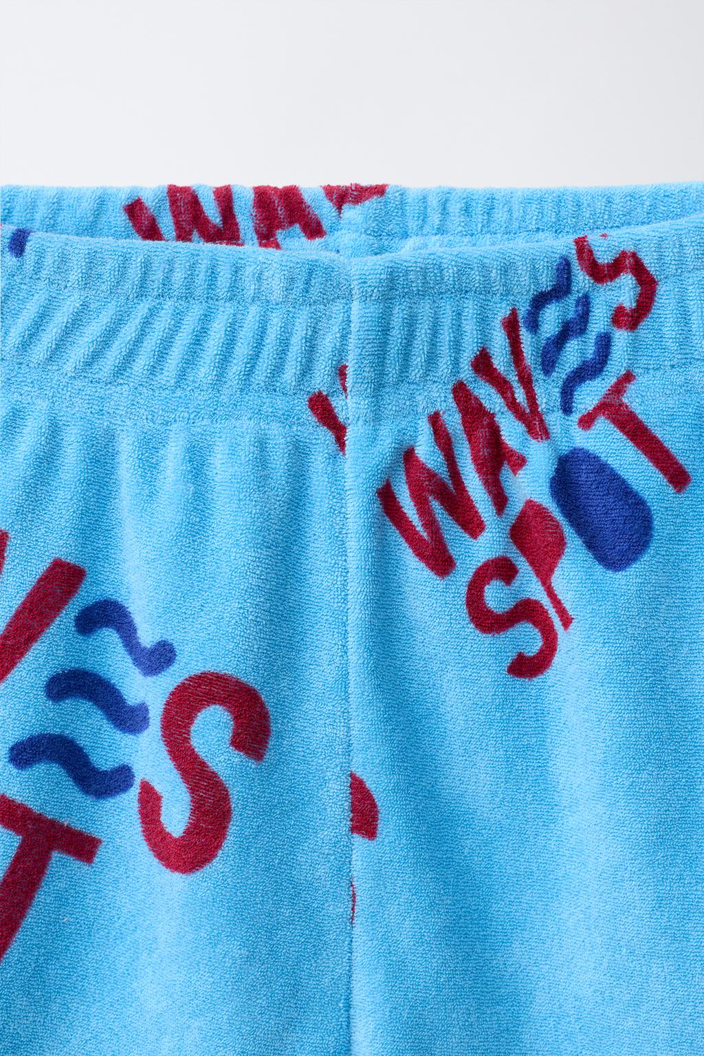 ШОРТЫ ИЗ МАХРОВОЙ ТКАНИ С ВОЛНИСТЫМ УЗОРОМ