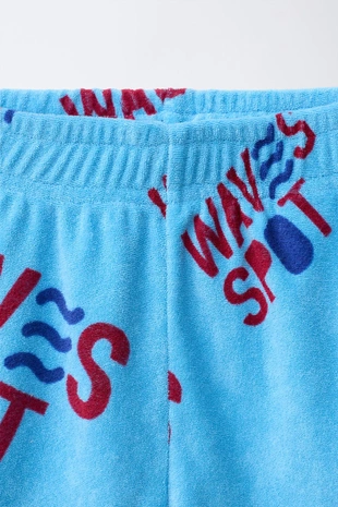 Шорты из махровой ткани с волнистым узором- Заказать в России