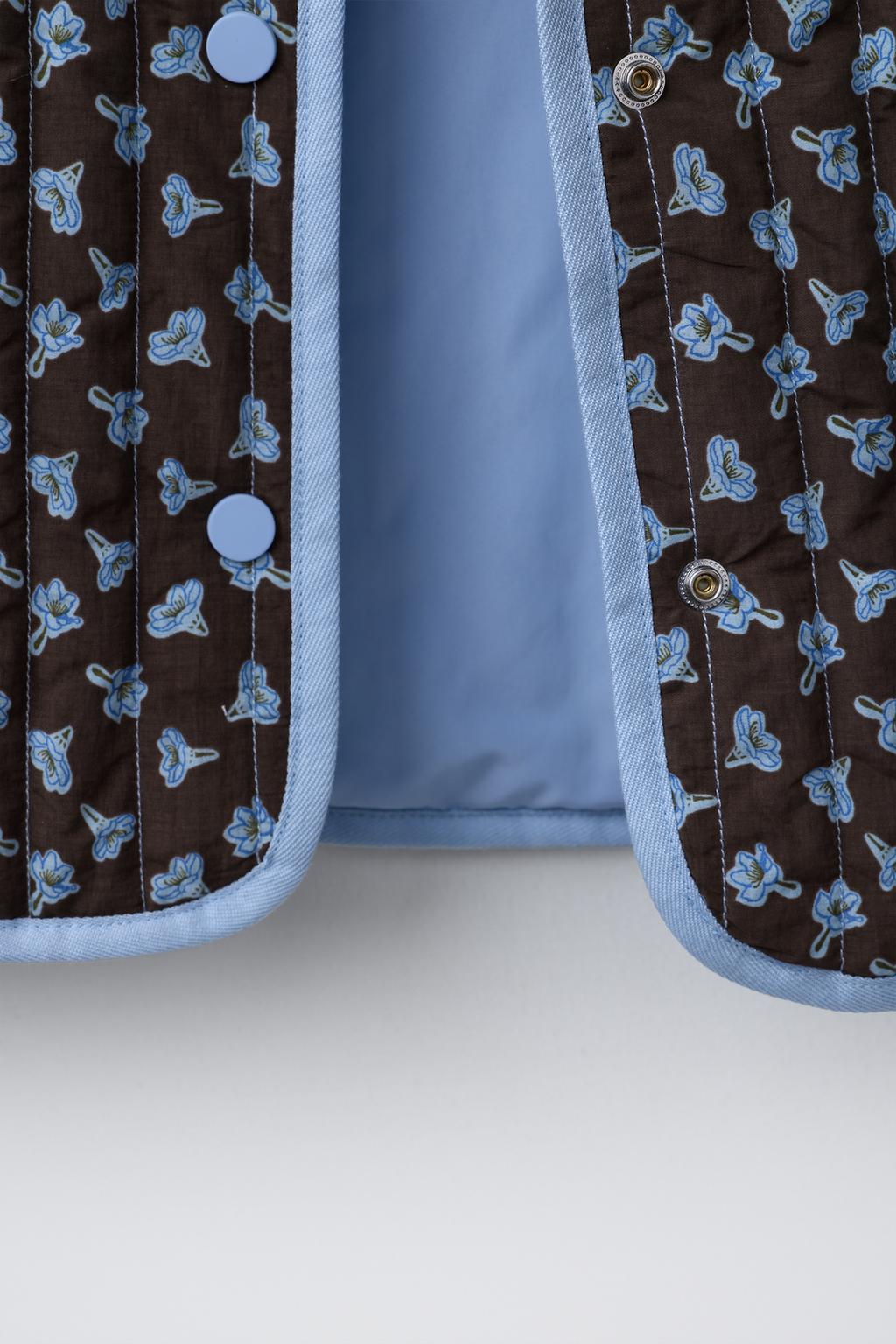 СТЕГАНАЯ КУРТКА С ЦВЕТОЧНЫМ ПРИНТОМ