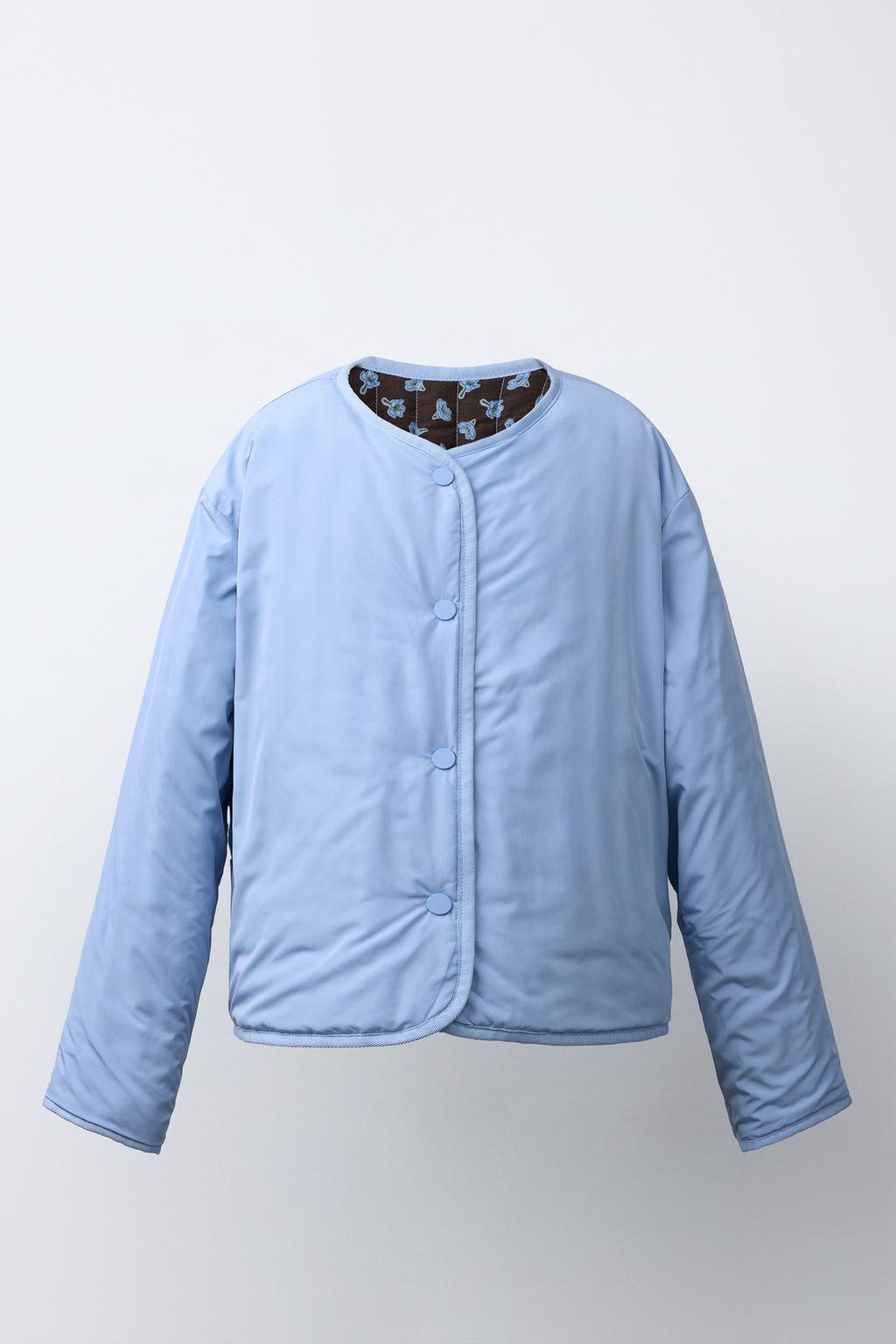 СТЕГАНАЯ КУРТКА С ЦВЕТОЧНЫМ ПРИНТОМ