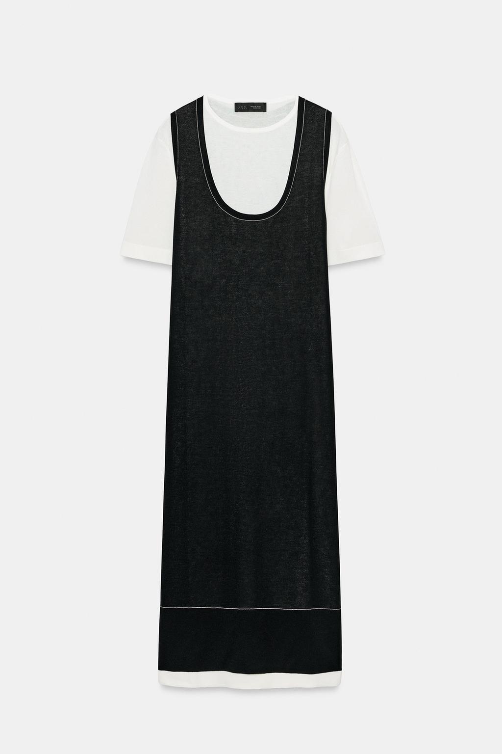 КОМБИНИРОВАННОЕ ТРИКОТАЖНОЕ ПЛАТЬЕ