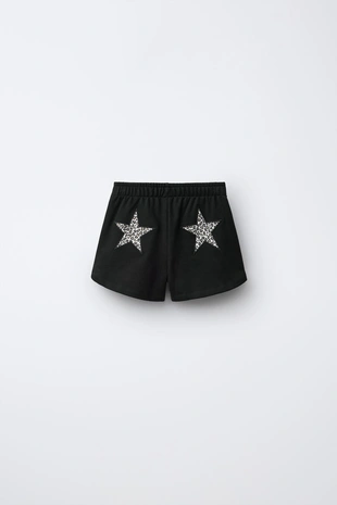 Шорты из мягкой ткани с нашивкой «звезда»- Заказать в России