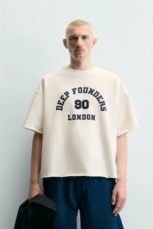 Толстовка Boxy Fit с принтом-номером- Заказать в России