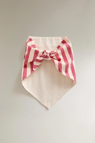 Бандана для питомца с полосками и вышитым помидором- Заказать в России