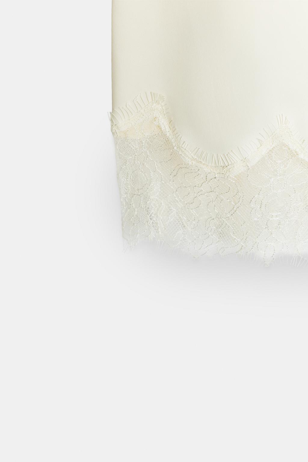 АТЛАСНАЯ ЮБКА С КРУЖЕВОМ — ZW COLLECTION