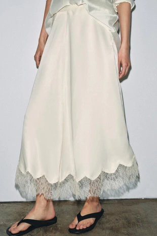 Атласная юбка с кружевом — Zw Collection- Заказать в России