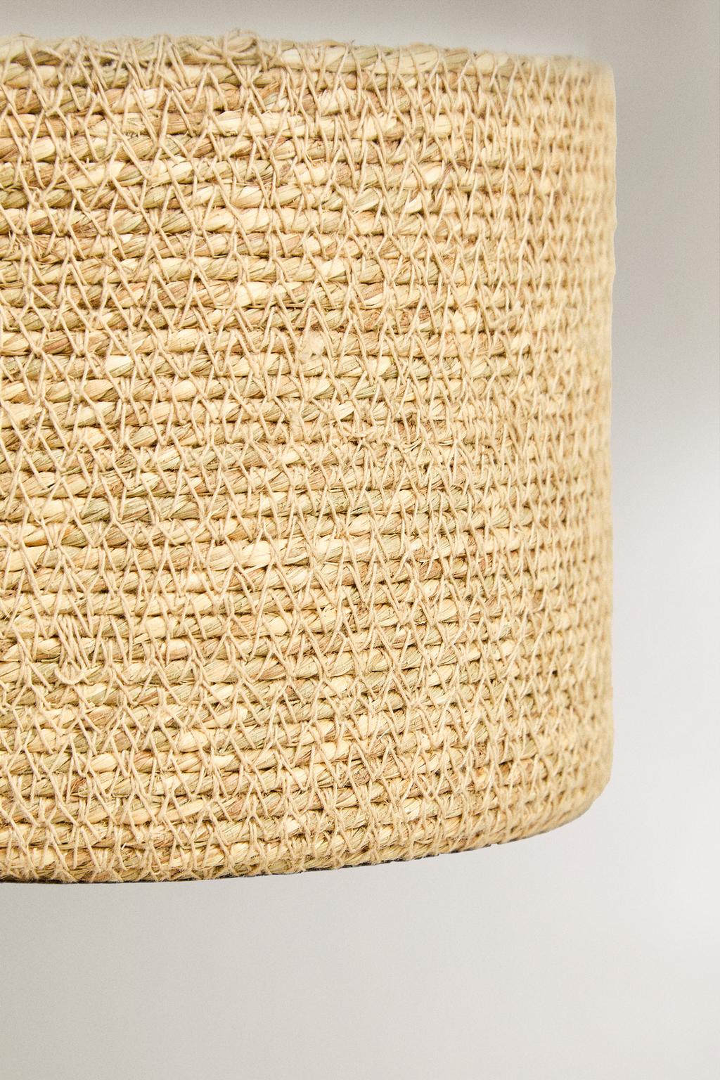 Светильник из стекла и джута