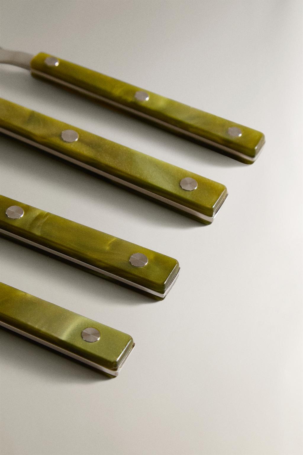 Набор столовых приборов из нержавеющей стали с акриловой ручкой (4 предмета)