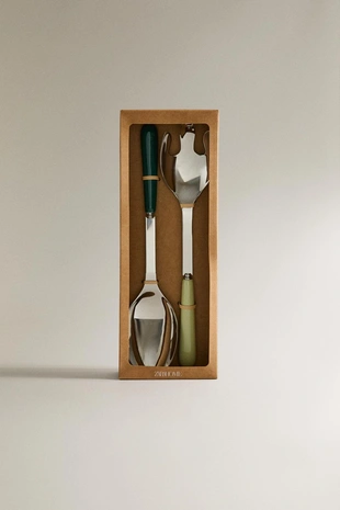 Набор столовых приборов для салата с керамической ручкой (набор из 2)- Заказать в России