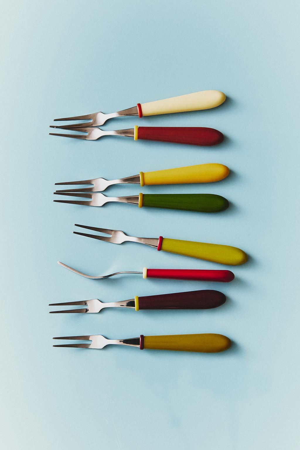 Набор мини-вилок из цветного смола (набор из 8 штук)