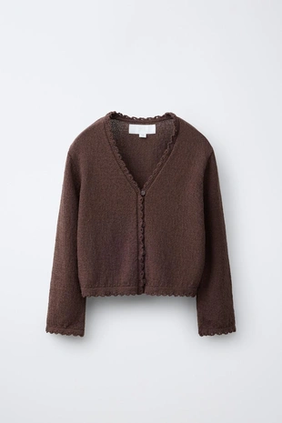 Кардиган с волнистым краем- Заказать в России