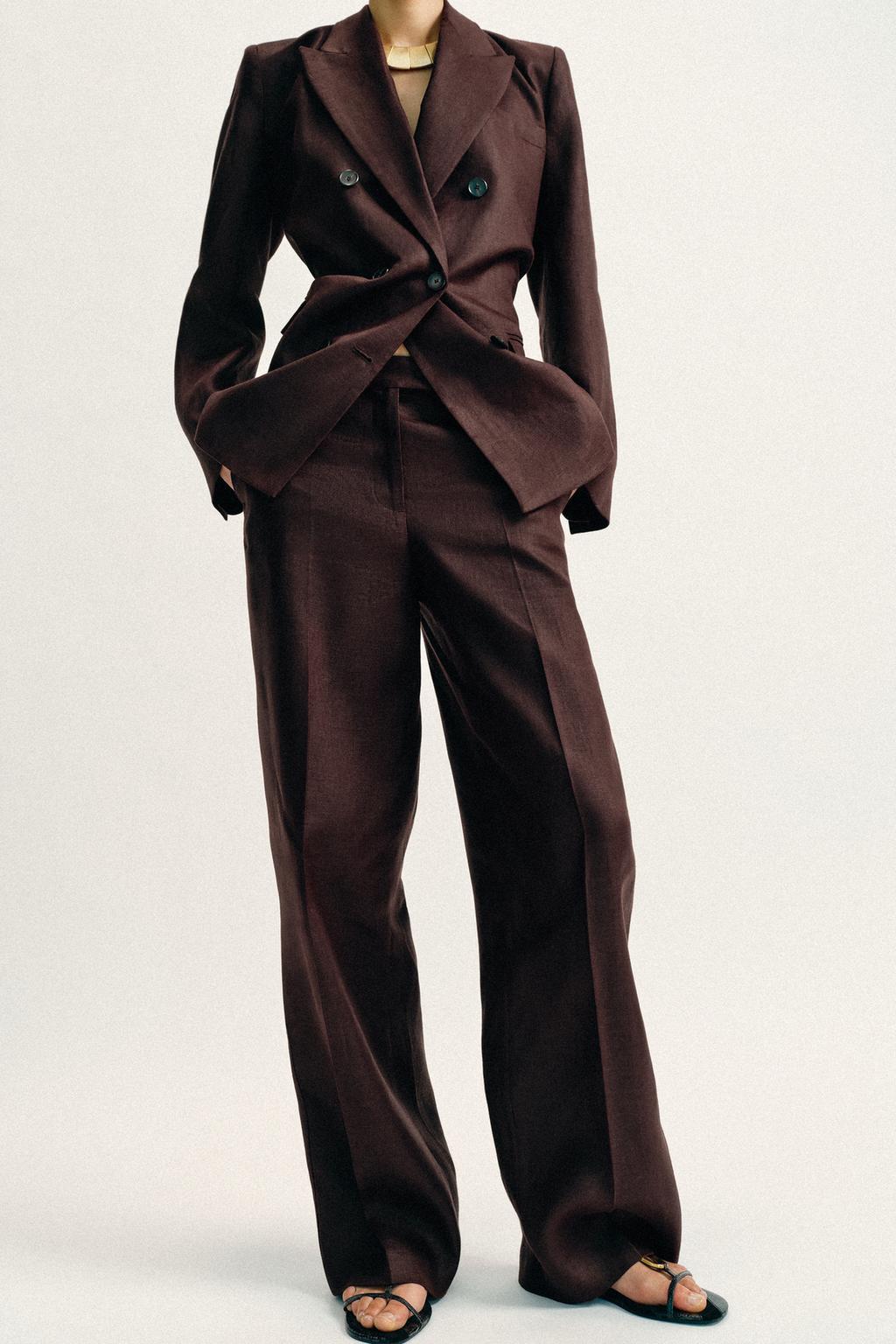 ПРЯМЫЕ БРЮКИ ИЗ 100% ЛЬНА