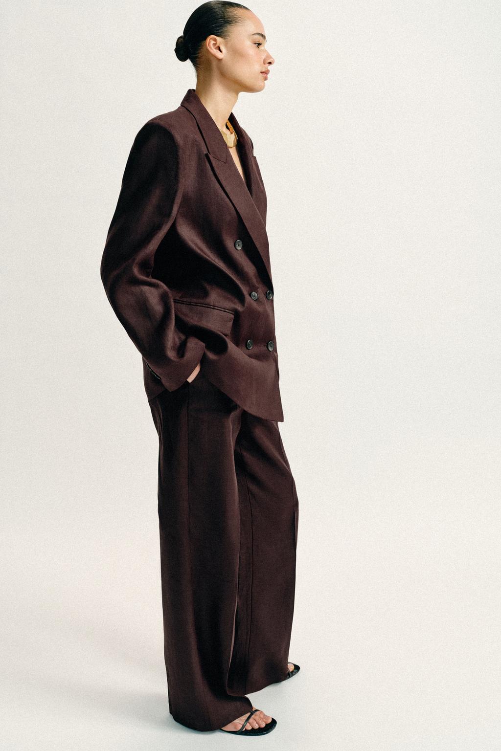 ПРЯМЫЕ БРЮКИ ИЗ 100% ЛЬНА