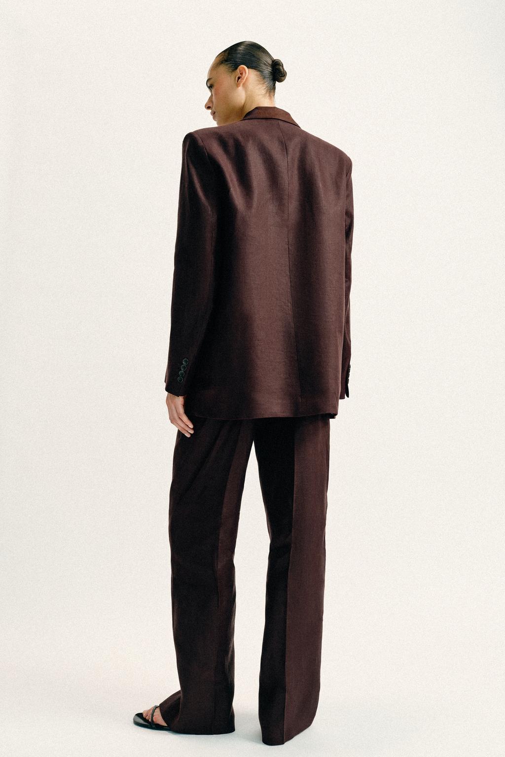 ПРЯМЫЕ БРЮКИ ИЗ 100% ЛЬНА