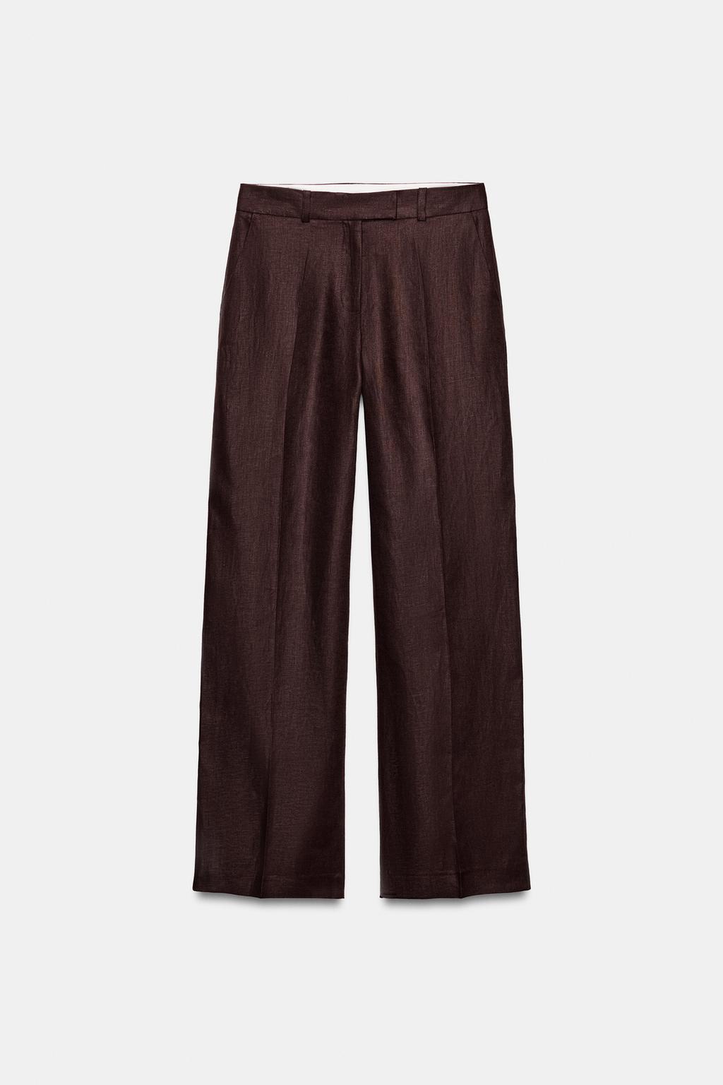 ПРЯМЫЕ БРЮКИ ИЗ 100% ЛЬНА