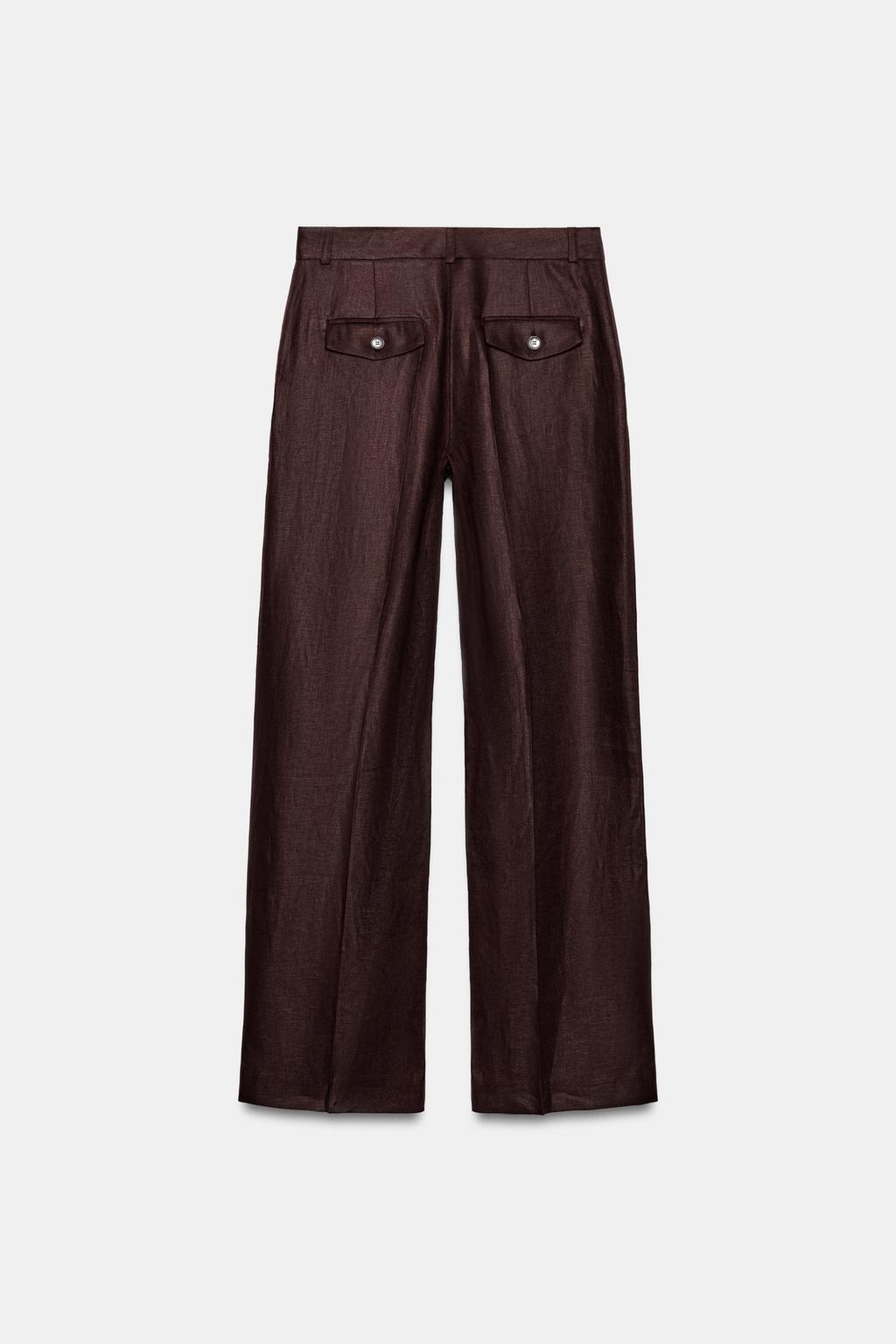 ПРЯМЫЕ БРЮКИ ИЗ 100% ЛЬНА