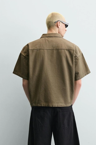 Поло свободного кроя с эффектом потертости- Заказать в России