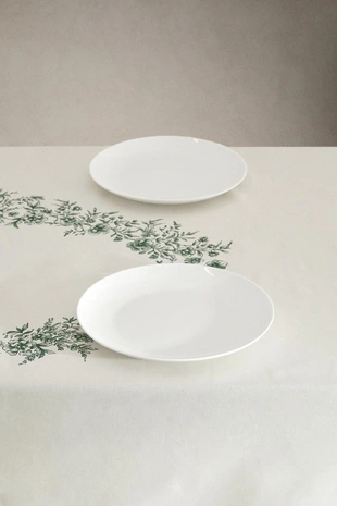 Хлопковый скатерть с цветочным принтом и атласной отделкой- Заказать в России