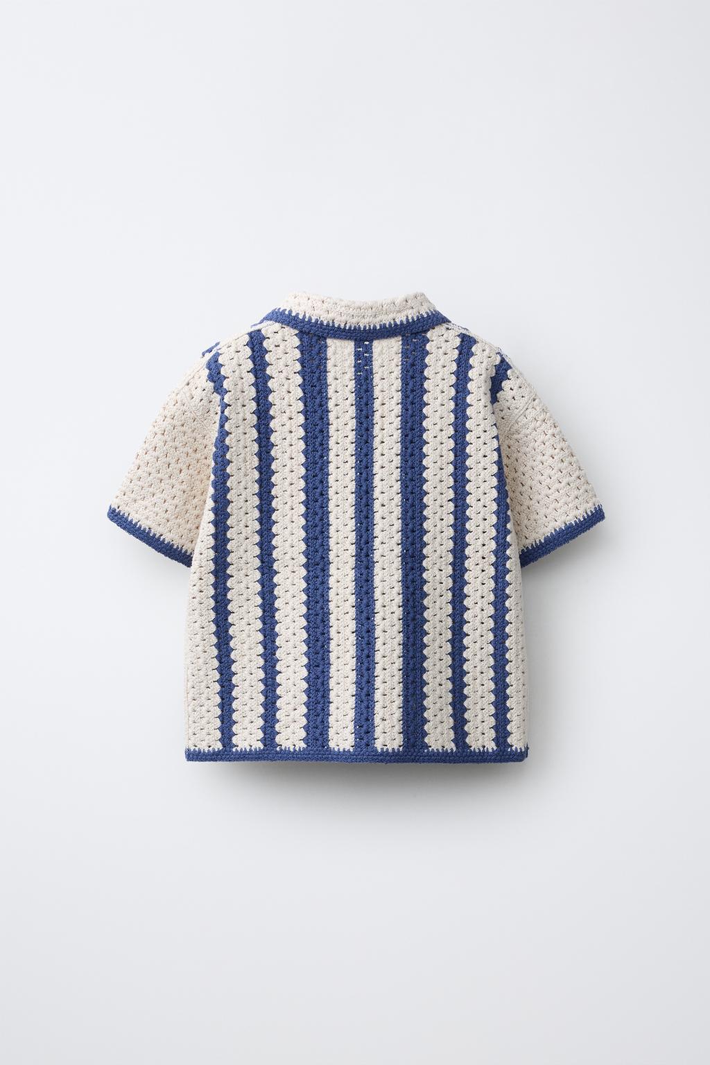 РУБАШКА ИЗ КРУЖЕВА КРОШЕ С ЛОБСТЕРОМ