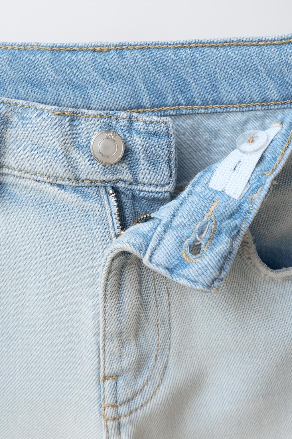 ДЖИНСЫ WIDE LEG С ЦВЕТОЧНЫМ ПРИНТОМ И СТРАЗАМИ