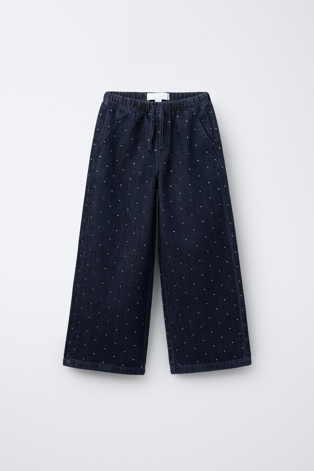 ДЖИНСЫ WIDE LEG СО СТРАЗАМИ