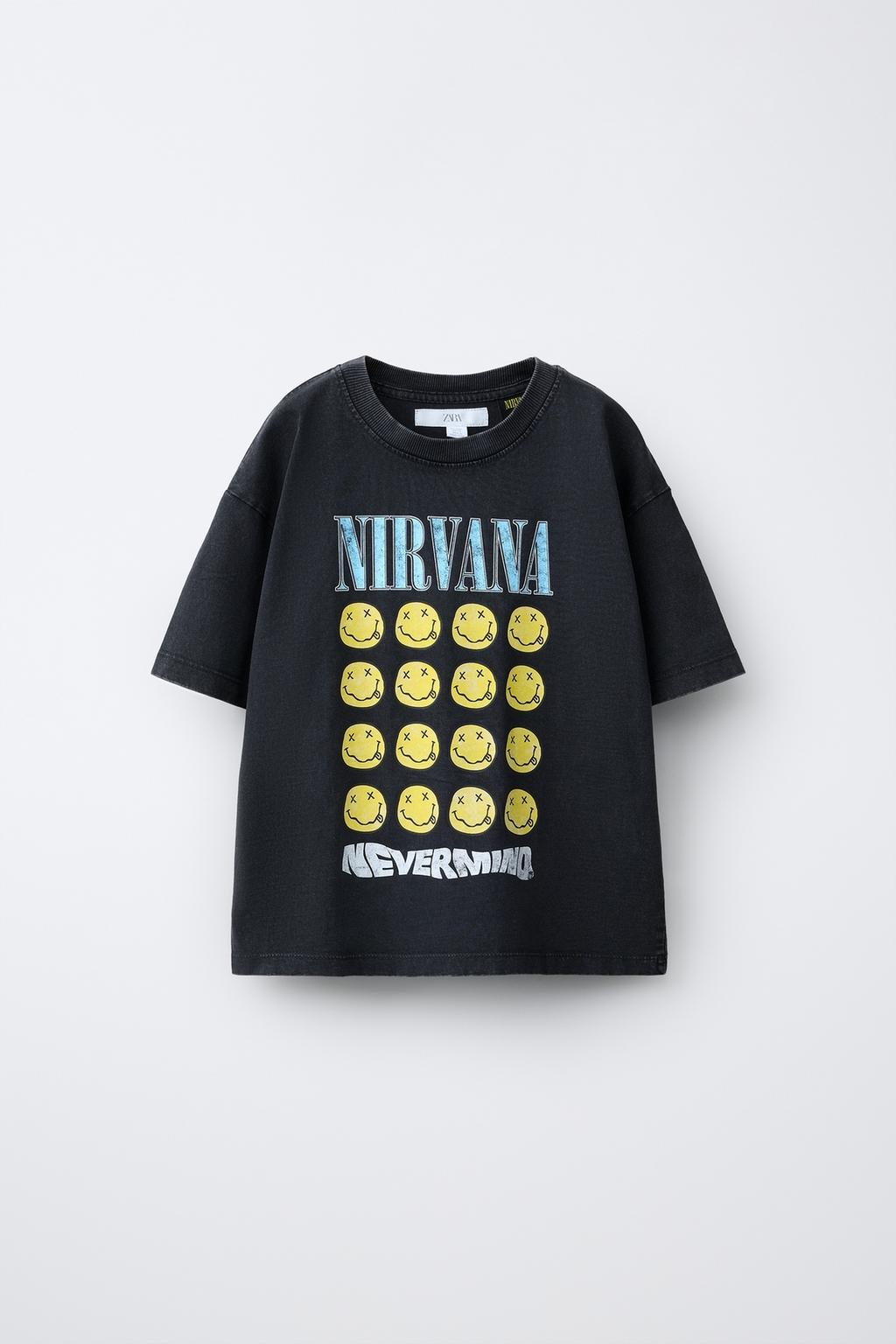 ФУТБОЛКА С ЭФФЕКТОМ ПОТЕРТОСТИ И ПРИНТОМ NIRVANA ®